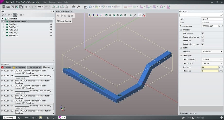 ArTube - CAD/CAM programming software for tube lasers