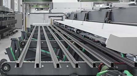 Pull-out load chains for machining special laser-cut profiles