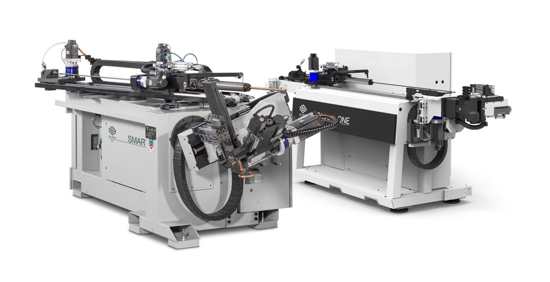 Tube benders with automatic set-up of tube bending equipment