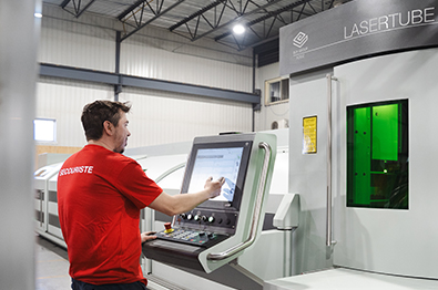 Tuba Inc. operator in front of the LT7 Lasertube system