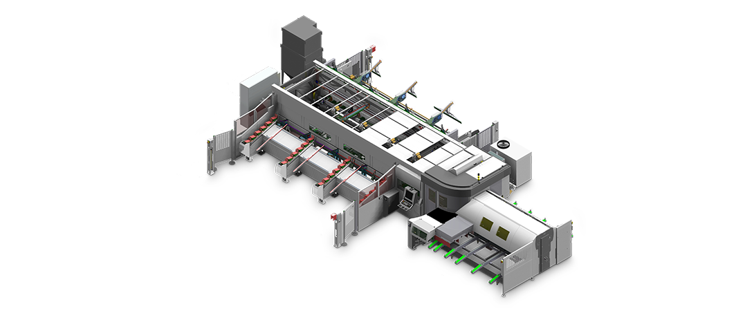 Configuration with double rear bundle tube loader and front stepper loader 